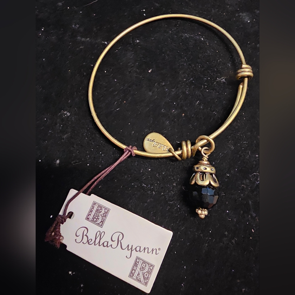 Beautiful Bangle Bracelet with Black Stone by Bella Ryan New with Tags